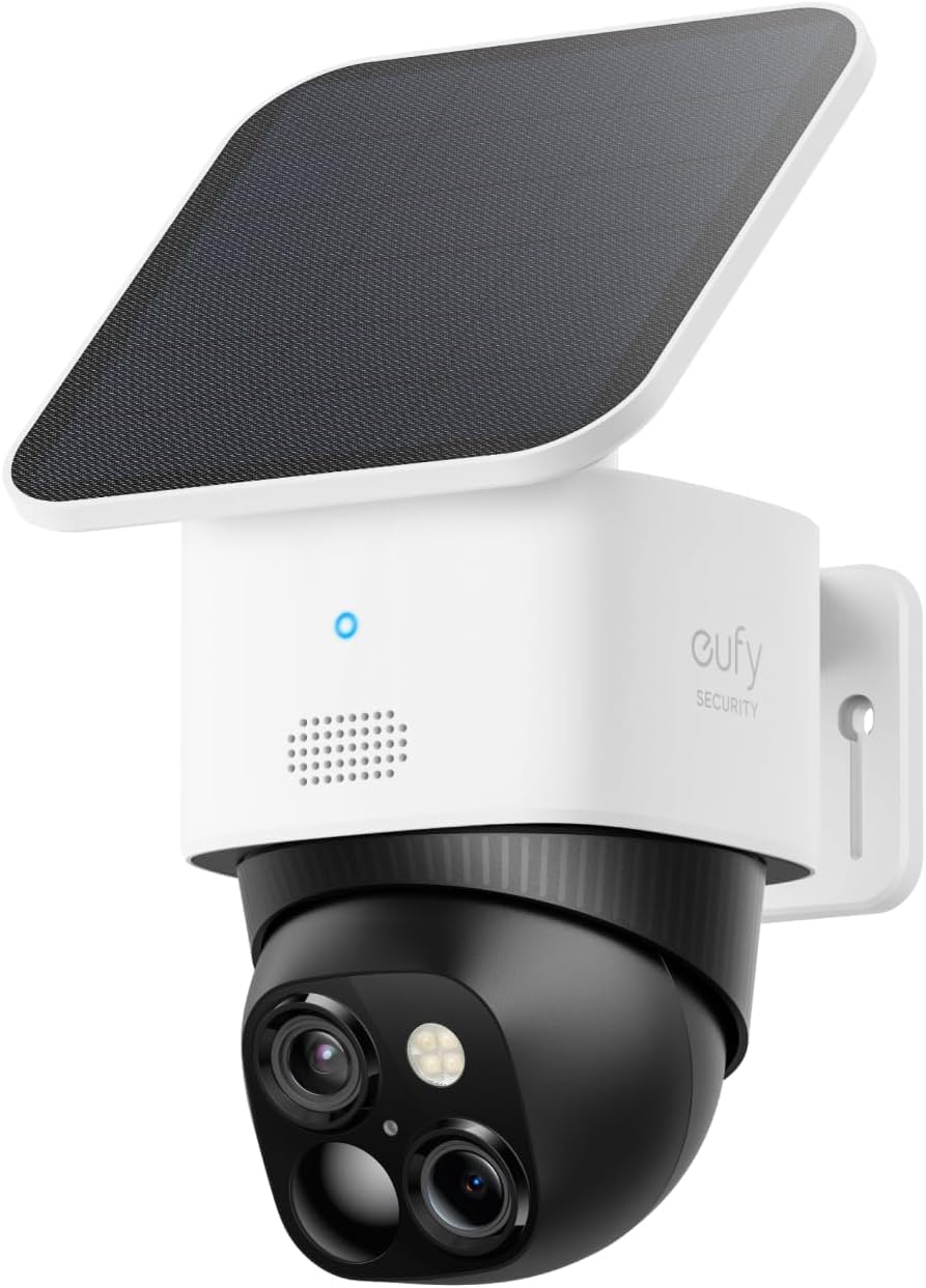 eufy Security SoloCam S340, Solar Security Camera, Wireless Outdoor Camera, 360 Degree Pan & Tilt Surveillance, No Blind Spots, 2.4 GHz Wi-Fi, No