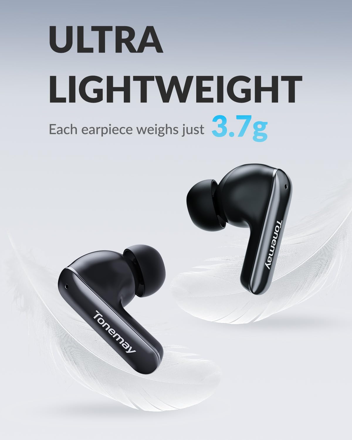 TONEMAY M4 Wireless Earbuds Bluetooth 6.0, HiFi Stereo Sound with ANC Noise Cancelling Earphones, 30H Playtime in-Ear Headphones,4Mics for Clear…
