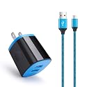 Android Charger Fast Charging Micro USB Cable, 6FT Nylon Micro Cord Wall Charger Block, AbcPow 2.1A Power Adapter with Phone Cord Compatible