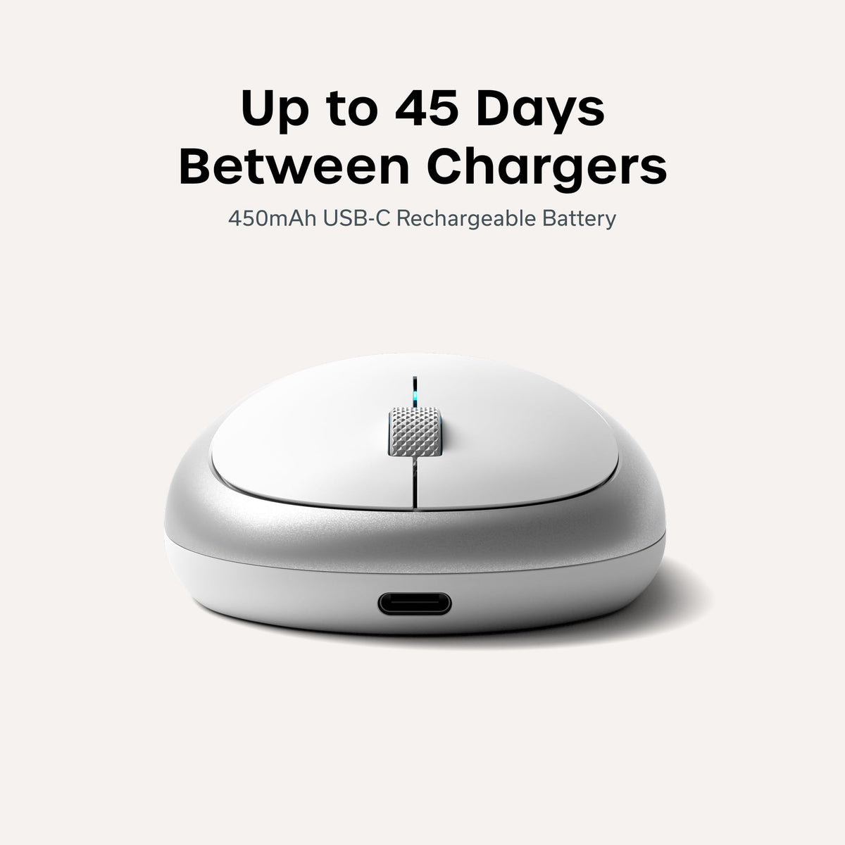 Satechi M1 Wireless Bluetooth Mouse, USB-C Rechargeable, Silver