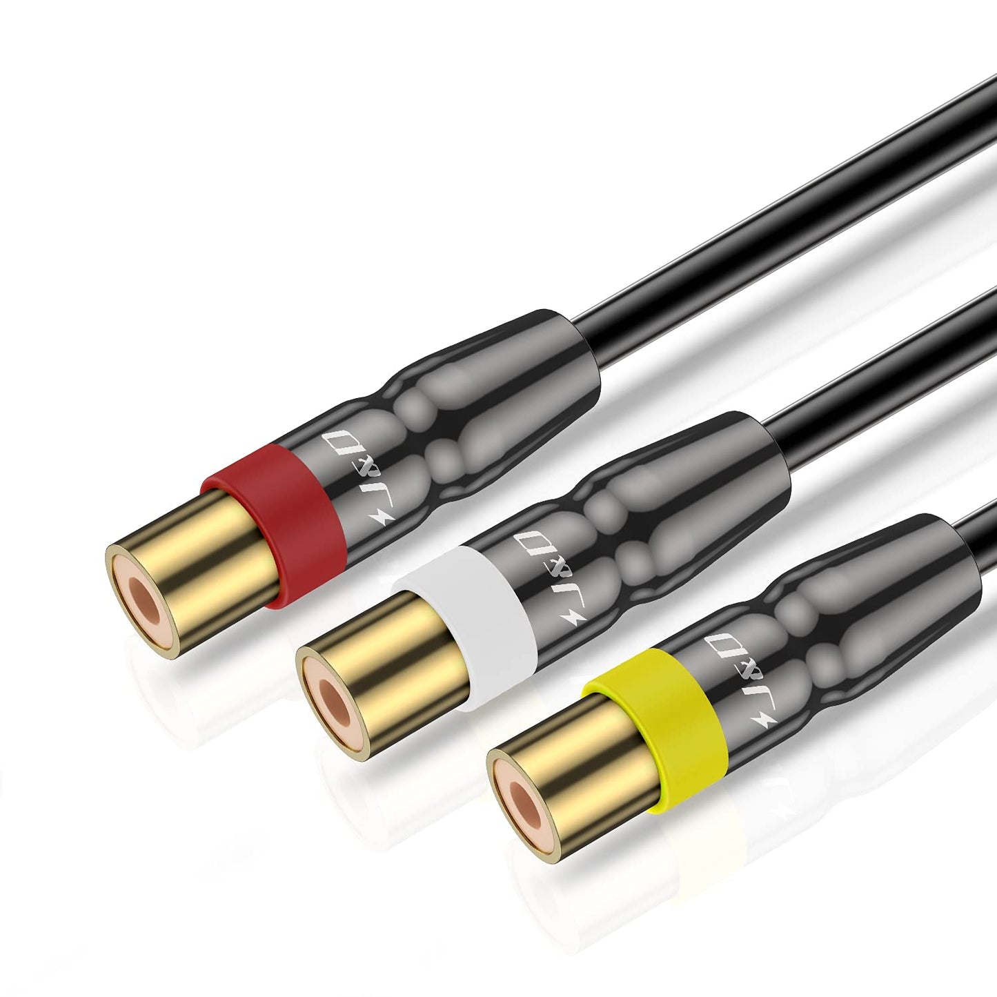 J&D RCA Cable, Heavy Duty 3 RCA Male to Female AV Extension Cable, Copper Shell, Audio Video Components Compatible with Set-Top Box, Speaker