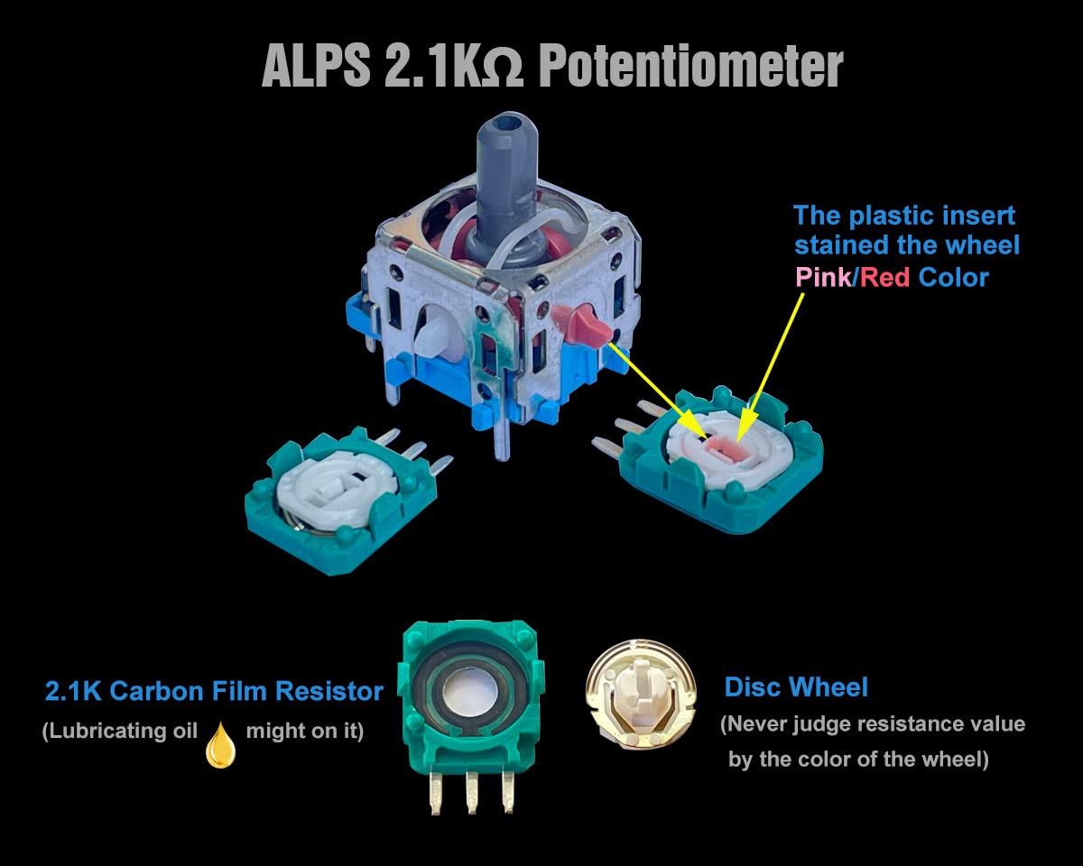ElecGear 8X ALPS 2.1K Replacement Potentiometer + Drift Fix PCB for PS5 DualSense, PS4 DualShock 4 Wireless Controller, Trim Pot Resistor Thumbstick