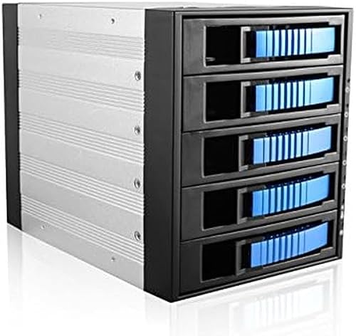iStarUSA Group 3x5.25-5x3.5 SATA Raid Cage SATA w/Blue Tray Handle (BPU-350SATA-BLUE)