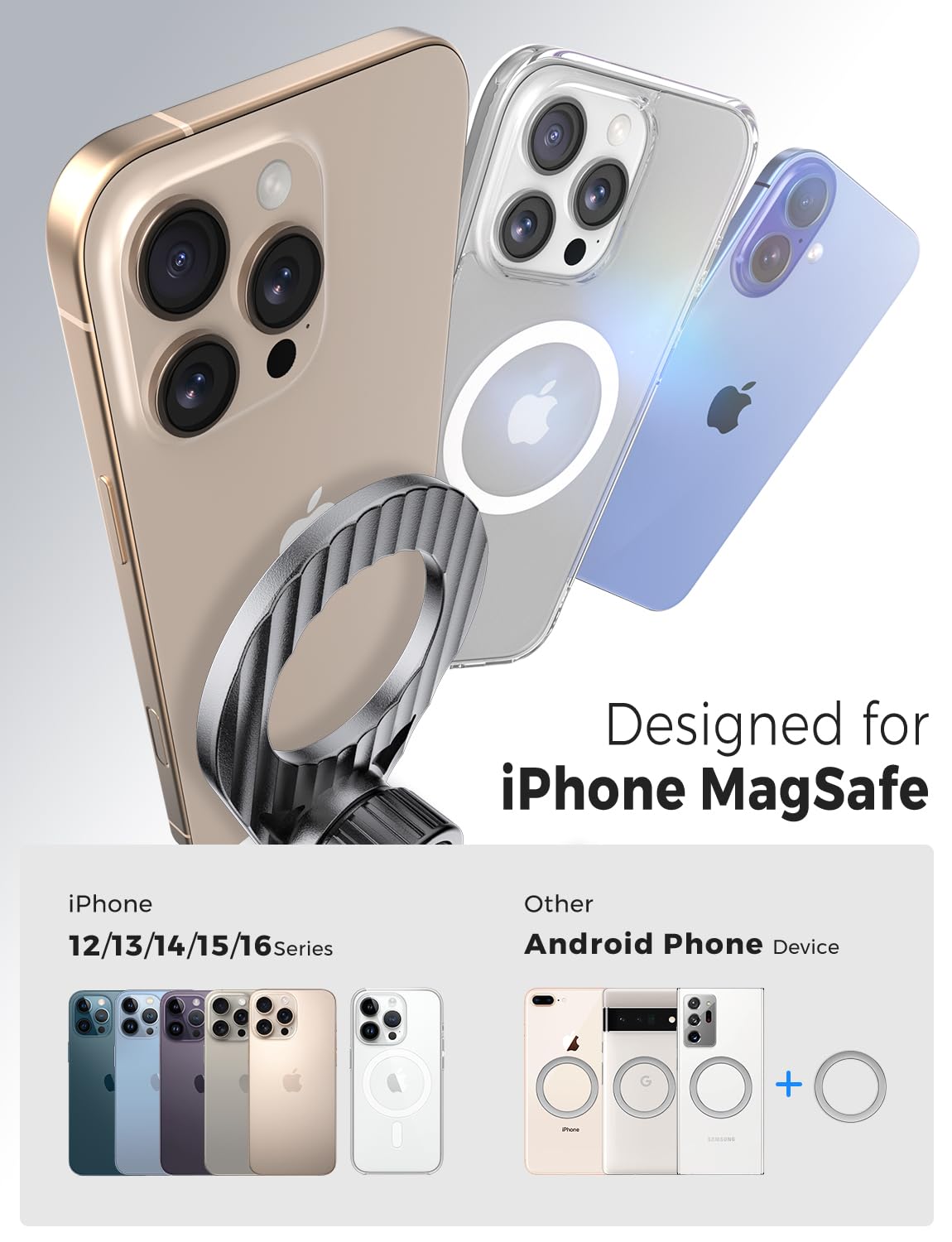 eSamcore Fits MagSafe Car Mount Strong N52 Magnets car Vent Magnetic Phone Mount Adjustable Air Vent Cell Phone Holder Clip for iPhone 16/15/ 14/13