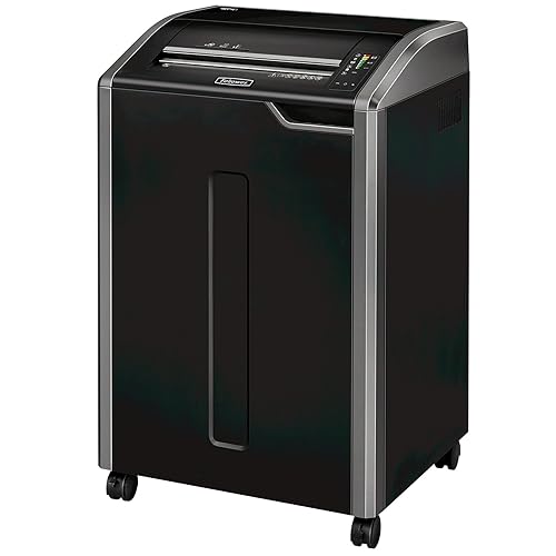 Fellowes Powershred 485Ci 100% Jam Proof Commercial Grade, Quiet Operation 30-Sheet Cross-Cut Paper Shredder, TAA Compliant (38485), Black
