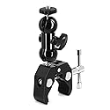 SLOW DOLPHIN Super Clamp w/1/4 and 3/8 Thread - Double Ballhead Arm Adapter - DSLR Camera/Field Monitor/LED Mount