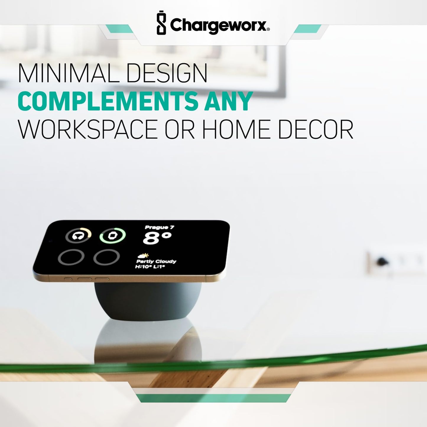 CHARGEWORX Magnetic Wireless Charging Stand Compatible with MagSafe, Premium Silicone Phone Stand for iPhone 16, 15, 14, 13 and 12 Series, Discreet