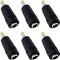 ZXUEZHENG 6Pcs DC Power Connector 5.5x2.1mm Female Jack to 4.0x1.7mm Male Adapter Barrel Connector,Yellow