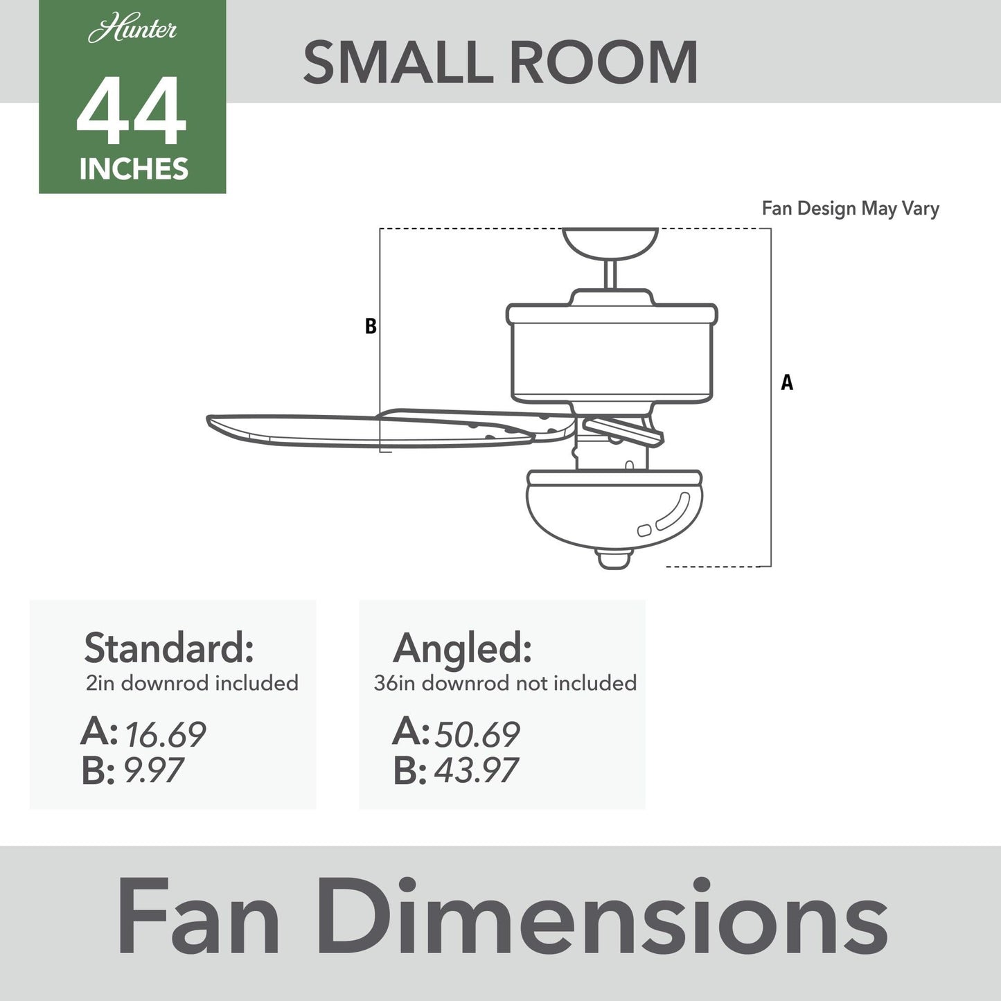 Vicien Hunter Fan 44 inch Traditional Fresh White Indoor Ceiling Fan with LED Light Kit and Pull Chain (Renewed)