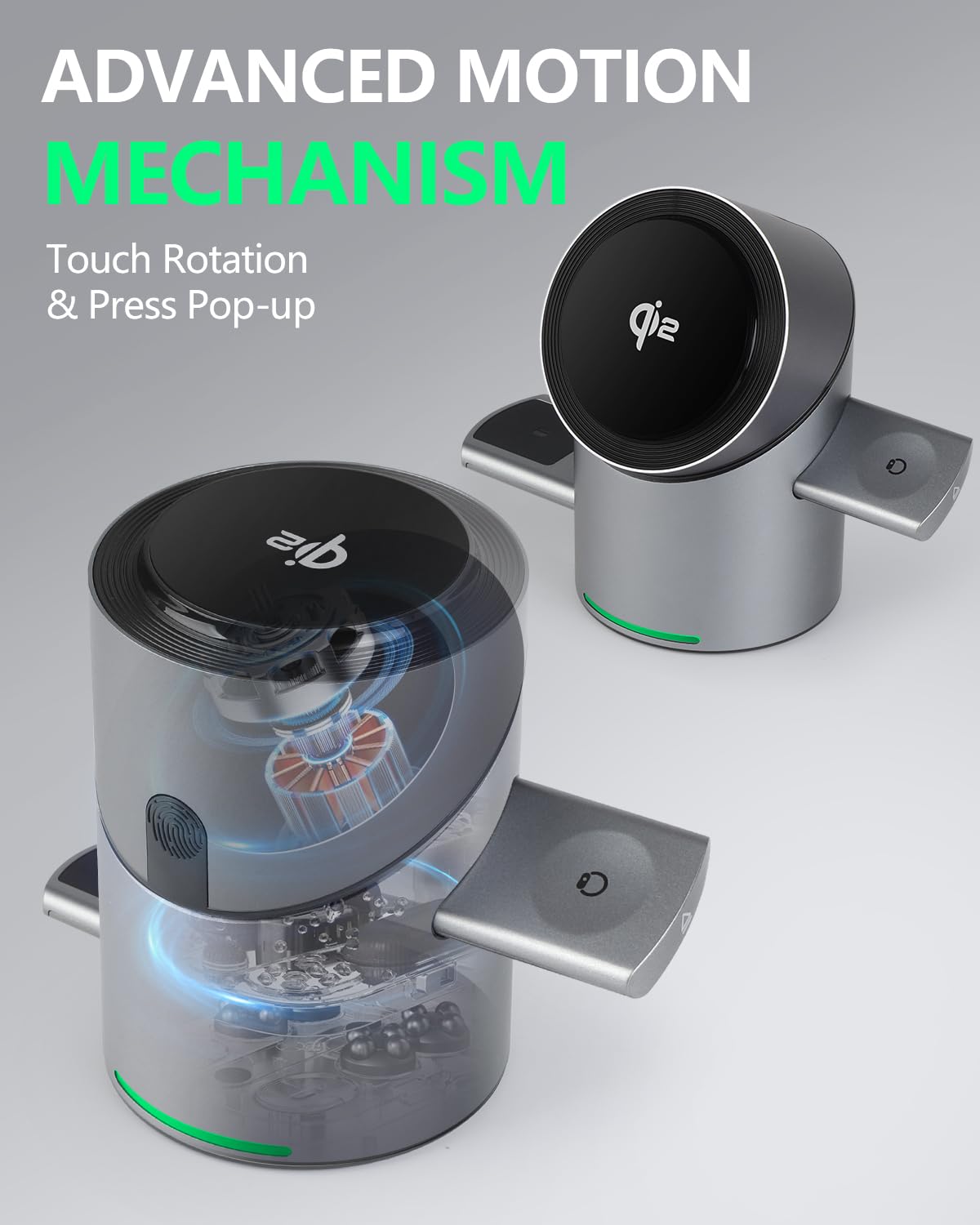 MOYiEAKAN 3 in 1 Auto Rotation Wireless Charging Station for Apple Devices, Mag-Safe Wireless Charging Stand, Qi2 15W Charging Station for iPhone 16