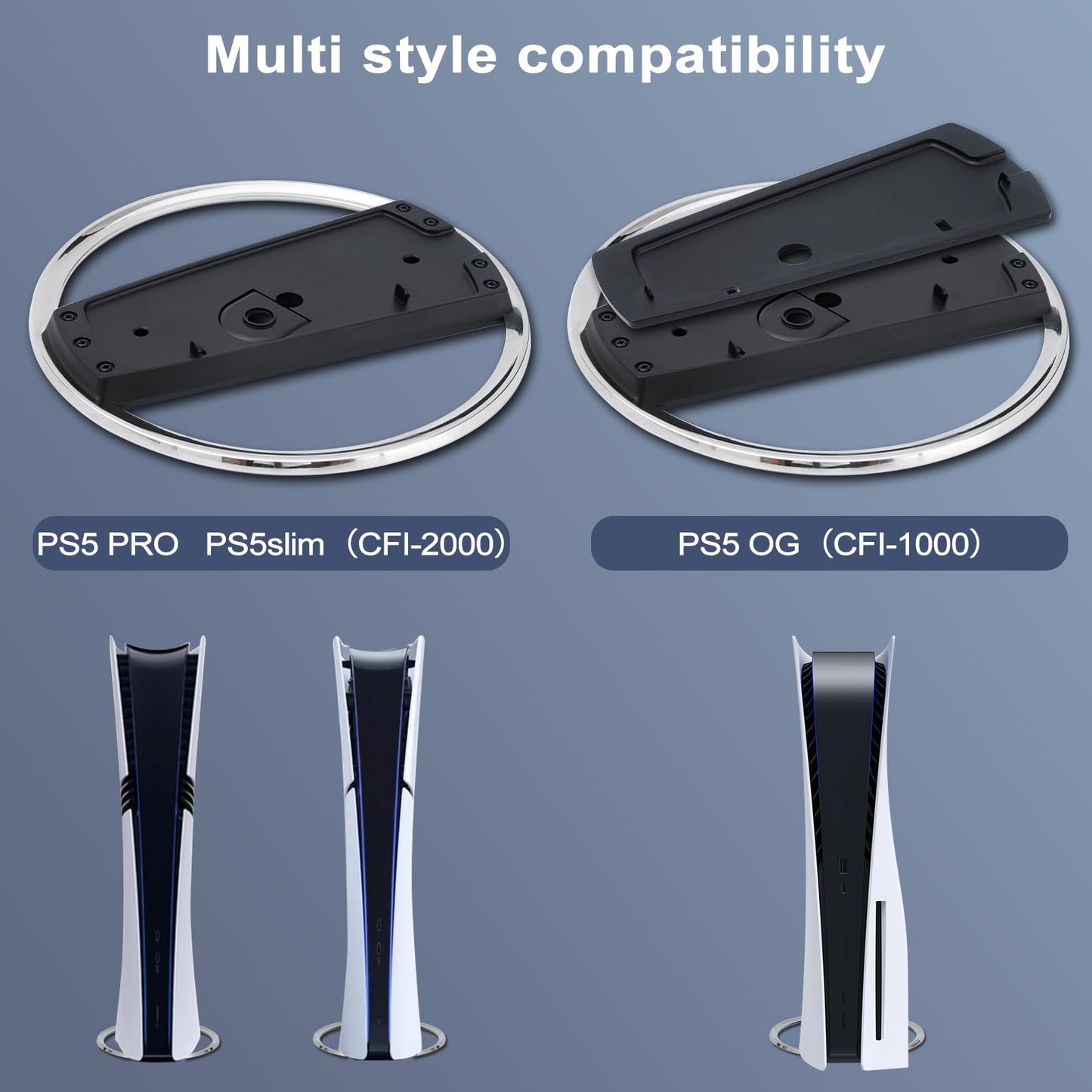 Glieskir Vertical Stand Compatible with PS5 Slim & PS5 Pro - Sturdy Base and Secure Mount for PlayStation 5 Slim and Pro Consoles