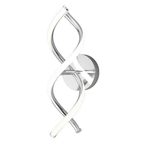 artika DNA 12W LED Modern Wall Sconce Light, Chrome Finish, Ideal for Bathroom, Living Room, Bedroom, Hallway - 850 Lumens, 3500 Kelvin, Made