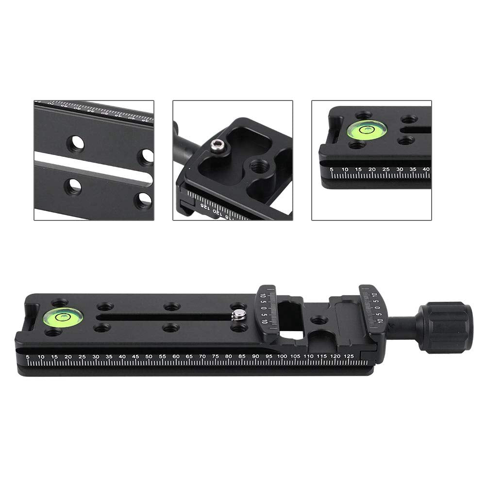 Acouto Quick Release Plate,FNR-140 140mm, FNR-140 Multi-Purpose 140mm Rail Nodal Slide Aluminum Alloy Quick Release Plate