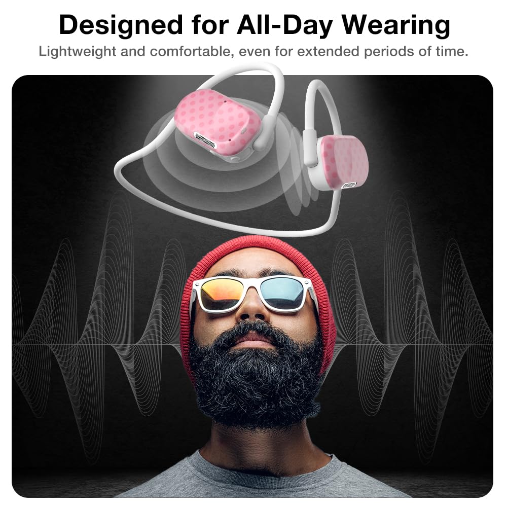 Purity Air Open Ear Headphones - True Air Conduction Wireless Bluetooth Open Ear Earbuds with Dual Mic for iPhone/Android - Secured Long Wearing