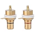 Female Jack Terminal Socket, Audio Connector Mount with Gold Plated Copper Terminal, Panel Mount Socket for Amplifiers Speaker