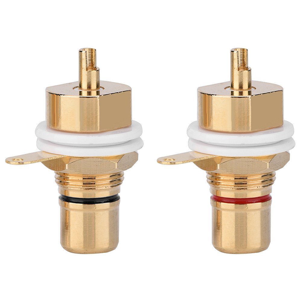 Female Jack Terminal Socket, Audio Connector Mount with Gold Plated Copper Terminal, Panel Mount Socket for Amplifiers Speaker