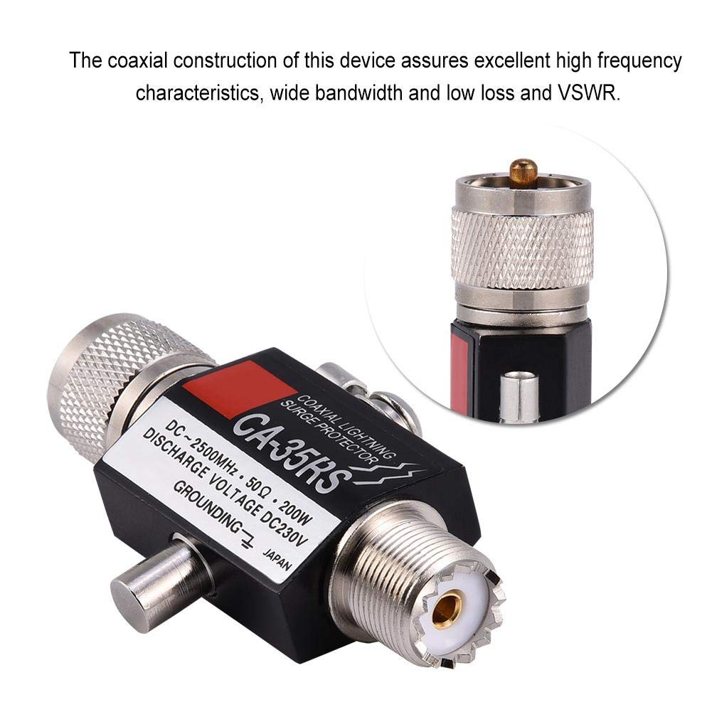 CA-35RS Coaxial Protector Arrester,0-3000MHz Coax Protector,Male to Female UHF Connector,High Frequency Characteristics/Wide Bandwidth/Low Loss/VSWR