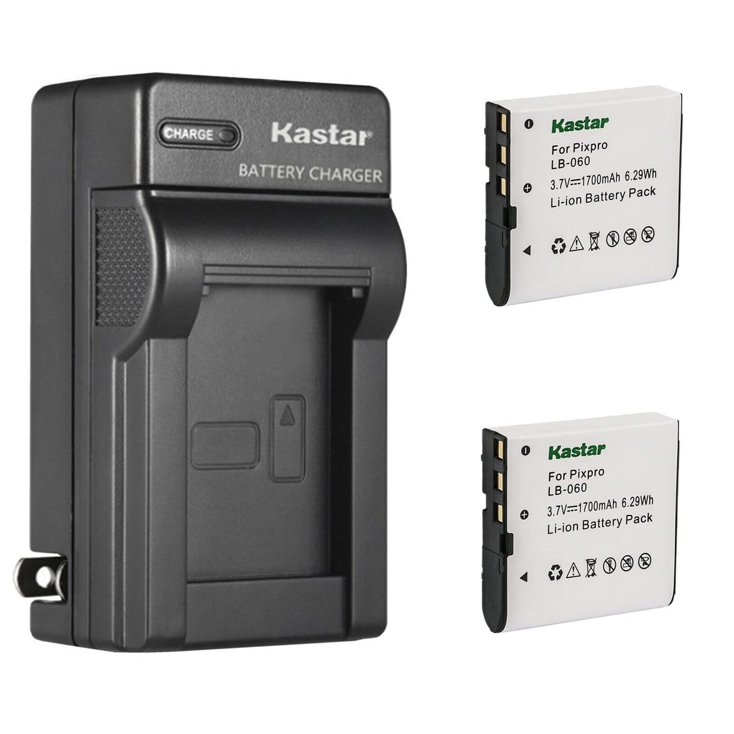 Kastar 2-Pack Battery and AC Wall Charger Replacement for GE GB-60 Battery, GE GE X600 GE General Imaging Power Pro X600 Digital Camera SOSUN Sosun