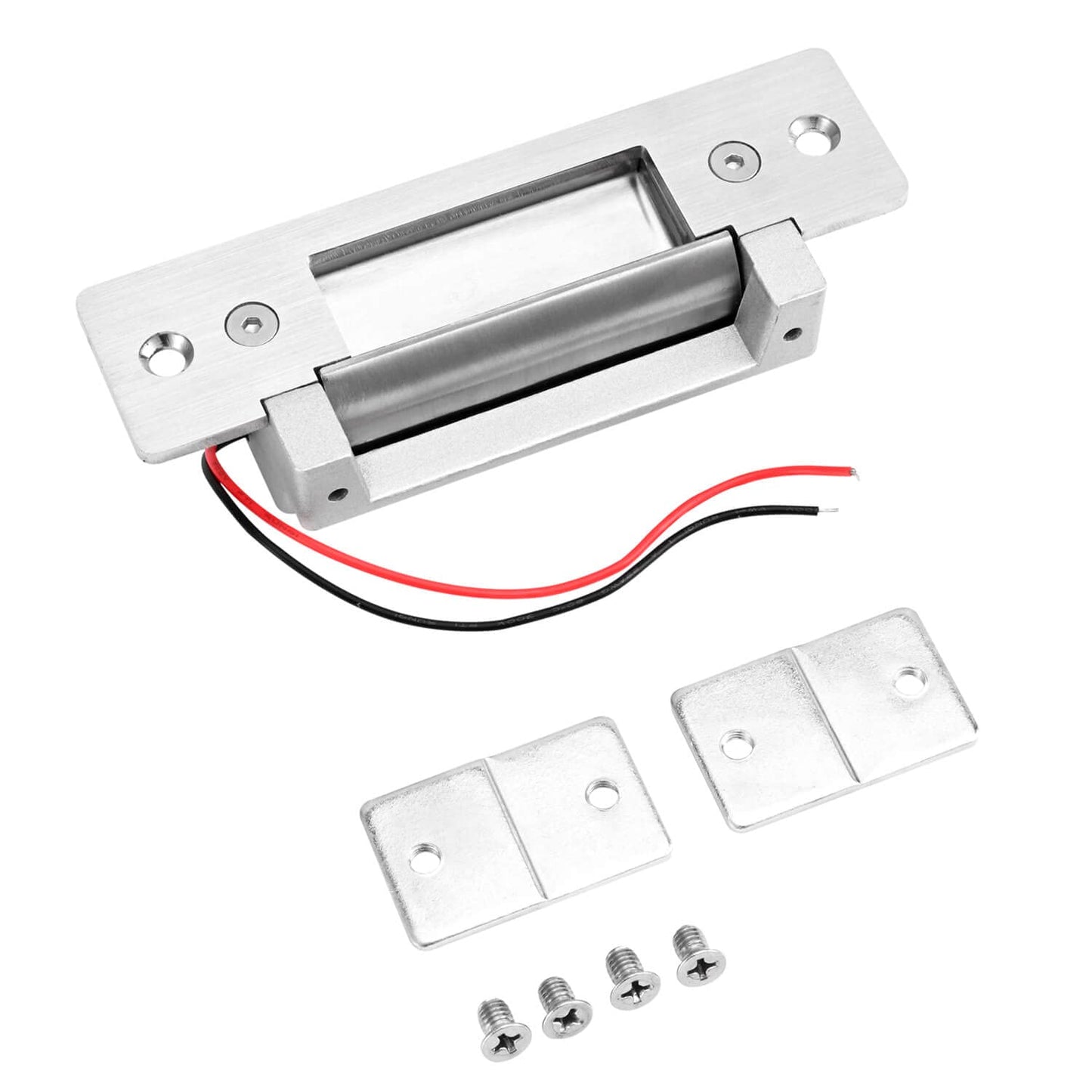 Electric Door Strike Lock ANSI Standard Heavy Duty Fail-Secure/Fail-Safe Adjustable 12V DC for Door Access Control System Cylindrical Locksets Silver