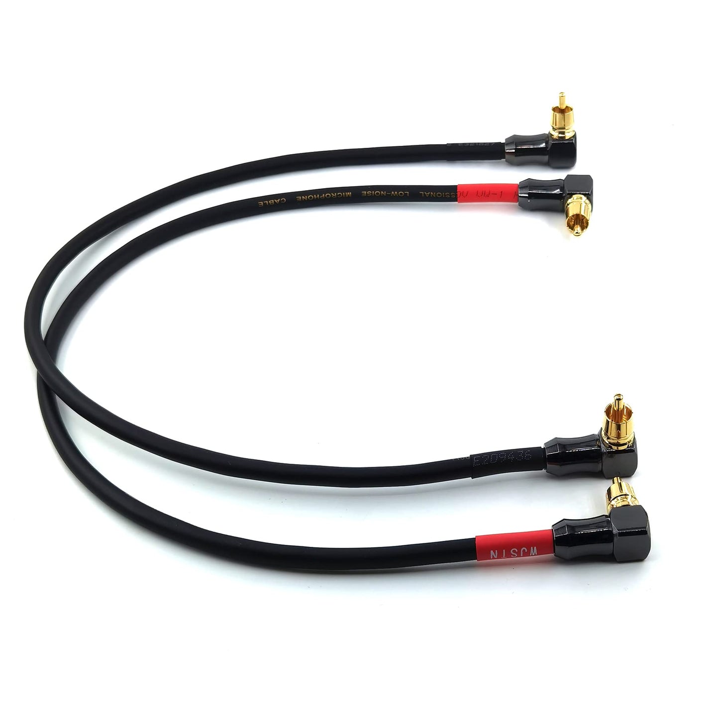 WJSTN 90 Degree Right Angle RCA Cable RCA to RCA Audio Cable Stereo Audio Cable for Home Theater, HDTV, Amplifiers, Hi-Fi Systems 1.5FT 2pack