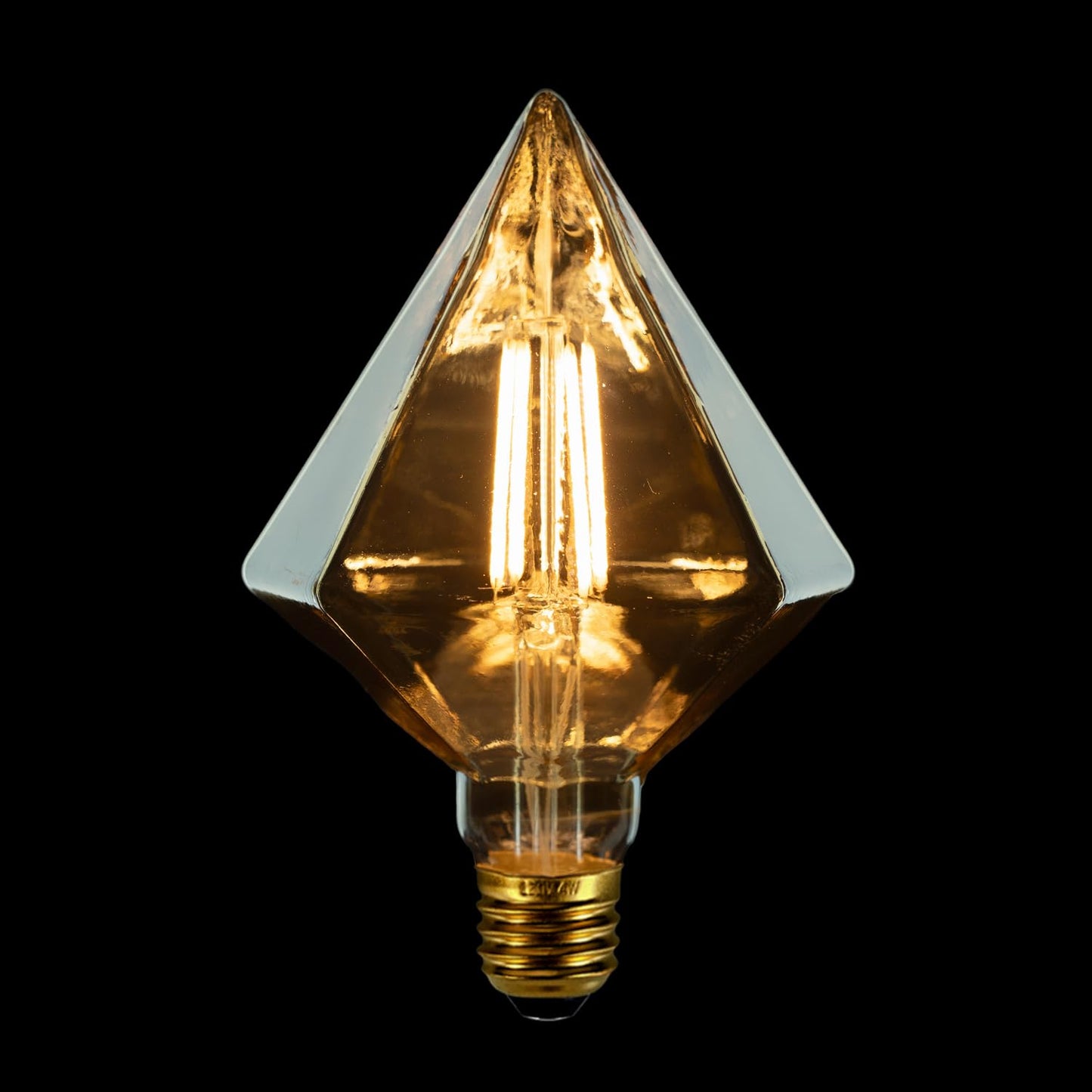 BollyLite Vintage LED Edison Bulb, 110mm Amber Glass Cone Shape, 4W (40W Incandescent Equivalent), 110-130V, E26 Base, 2500K Warm Yellow Light, 400LM