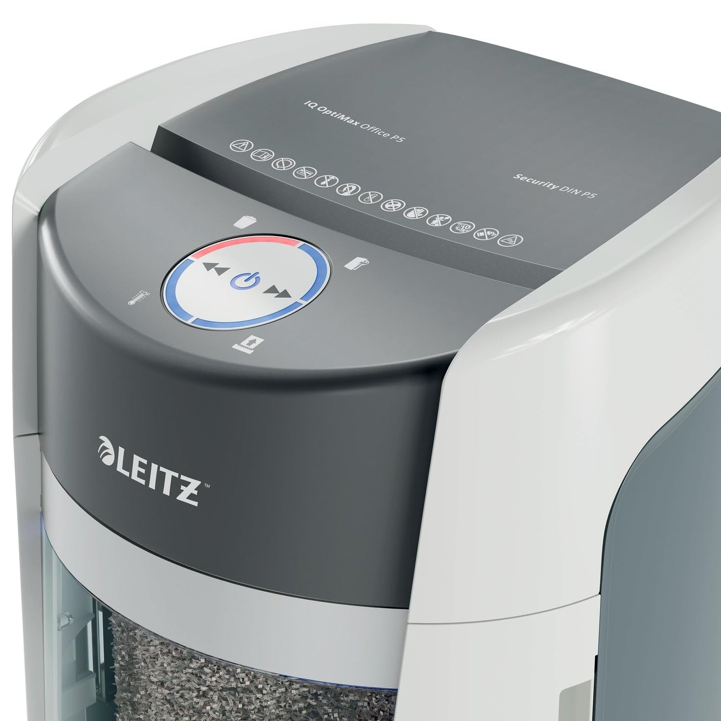 Leitz IQ OptiMax Paper Shredder, Micro Cut, 10 Sheet, 9 Gallon Bin, P5 Security, Ultra Quiet 10-Second Shredding, Office Home (WSM350039)