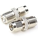 ANHAN SMA Male to Mini UHF Female Connectors Pl259 to SMA coaxial Cable Adapter RF SMA Coax Connectors Nickel Plated 2Packs