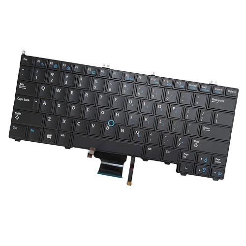 Laptop US Keyboard Compatible for Dell Latitude 12 14 7000 E7440 E7240 E7420 08PP00 PK130VN1B00 Backlit with Pointer Sticker