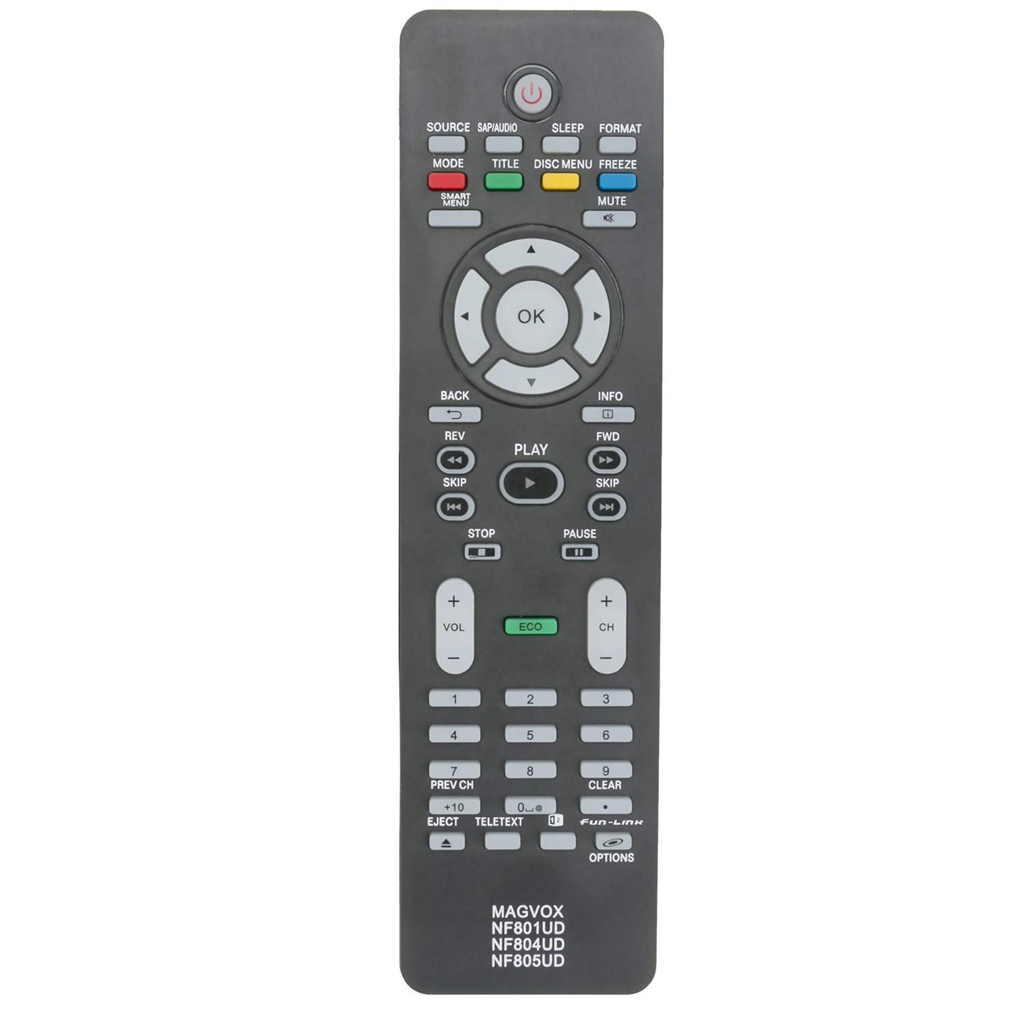 NF801UD NF805UD Replace Remote Control fit for Magnavox LCD LED TV MMT7797 19MF339B 22MF339B 32MF339B 42MF439B 46MF401BF7 37MD350B 40MF430B 46MF401B