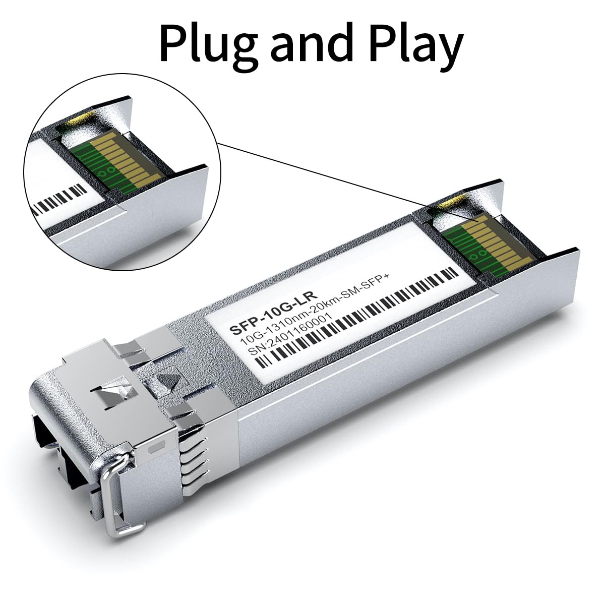 SFP+ 10GBase-LR 1310nm SingleMode Module, 10G LC SMF Fiber Optic Transceiver for Cisco, Ubiquiti UniFi UF-SM-10G, Meraki MA-SFP-10GB-LR, Netgear