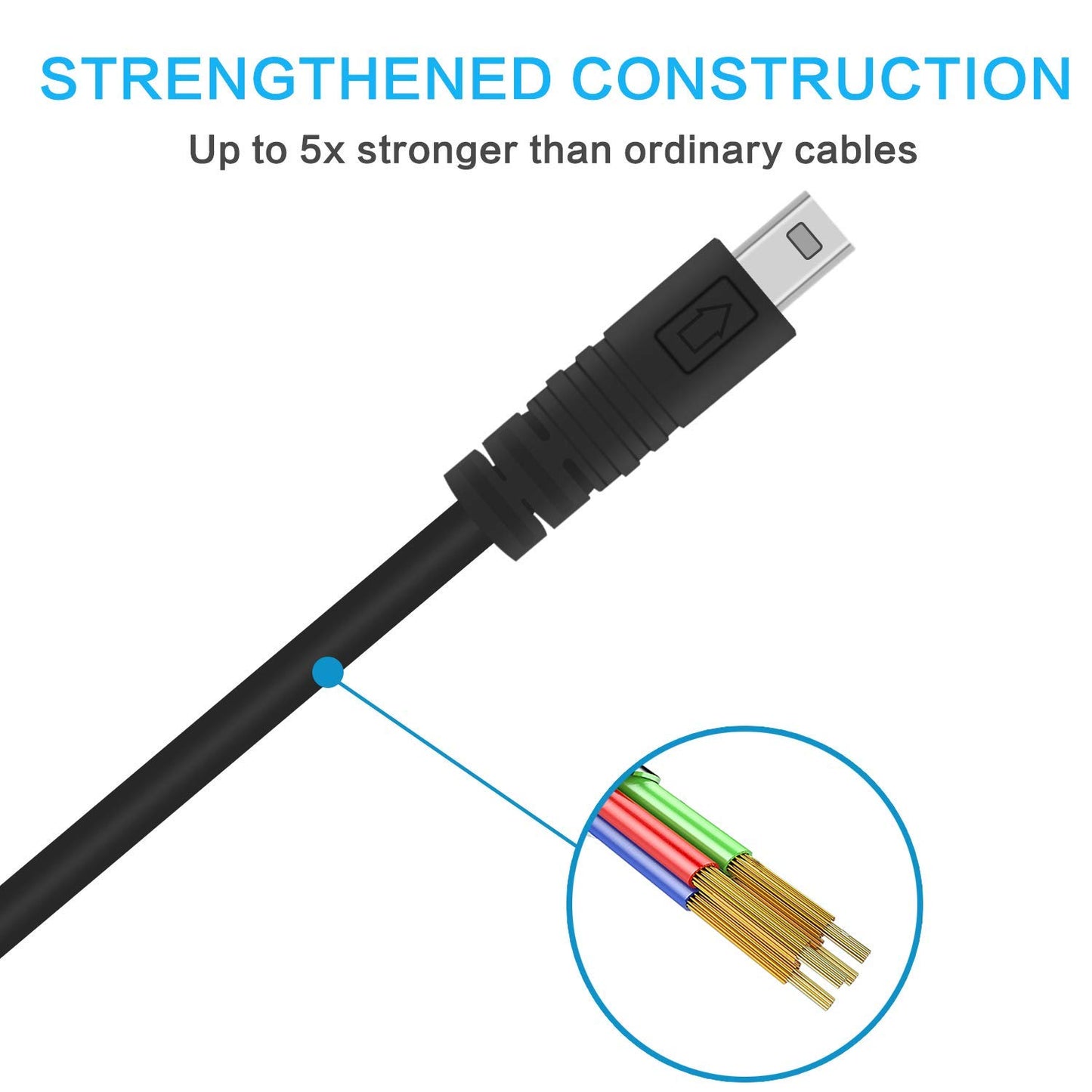 Replacement Camera USB Cable Data Sync Transfer Cord Compatible with Sony Cybershot Cyber-Shot DSCH200, DSCH300, DSCW370, DSCW830, DSC-H200, DSC-H300