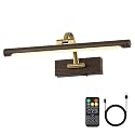 DESOOP Picture Lights for Wall Battery Operated, 3CCT Dimmable Gallery Light with Remote and Timer Wood Grain Finish Art Lighting for Paintings
