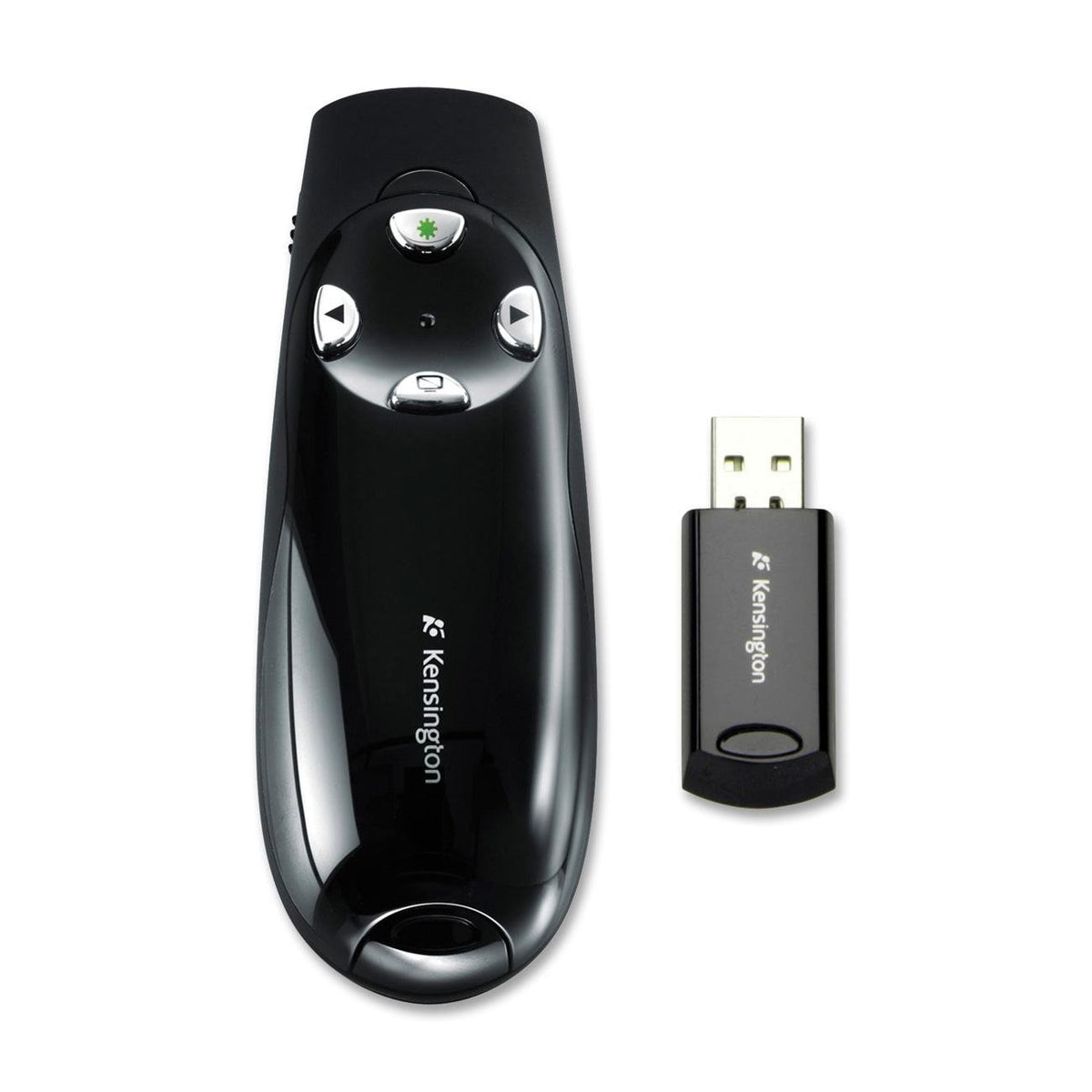 Kensington Wireless Presenter Pro with Green Laser, Class 2, 150 Ft Range, Black