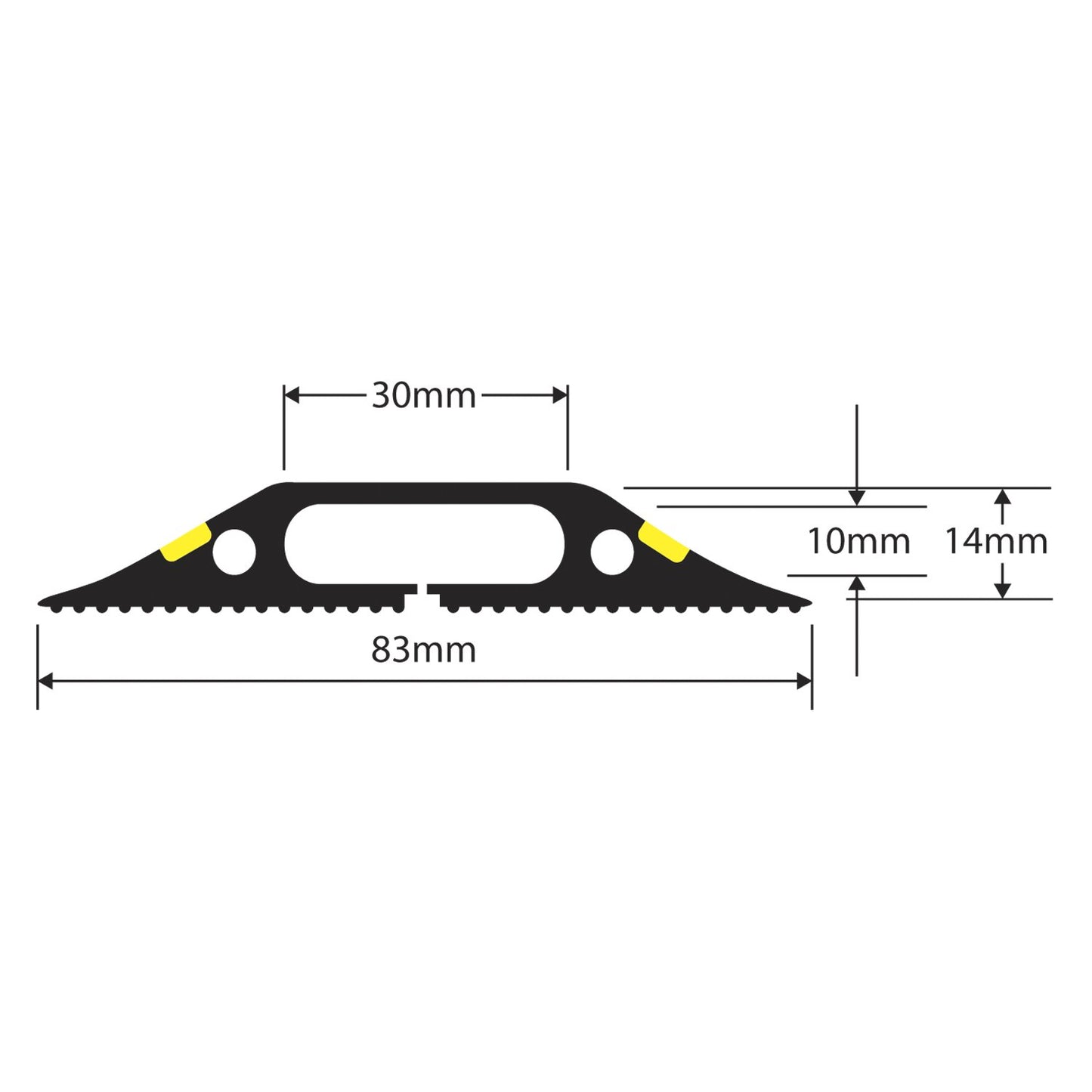 D-Line 30ft Floor Cord Cover, Made in USA Linkable Cable Protector, Hide Extension Cords, Protect Cords, Prevent Cable Trips, Cord Hider, Heavy Duty