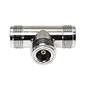 Maxmoral 3 Way N Female to 2 Female Jack RF Coaxial Adapter T Type N Coax Connector