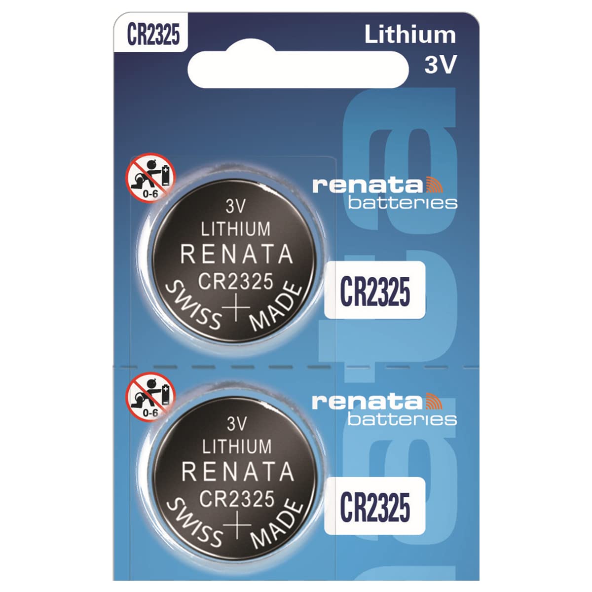 Renata CR2325 Batteries - 3V Lithium Coin Cell 2325 Battery (2 Count)