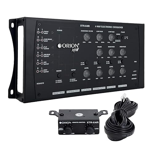 Orion XTR-X4R 4-Way Electronic Crossover Network - 2-Channel Input, 4-Channel Output, Illuminated Control Panel, Rotary Knobs, 12dB/Octave Slope