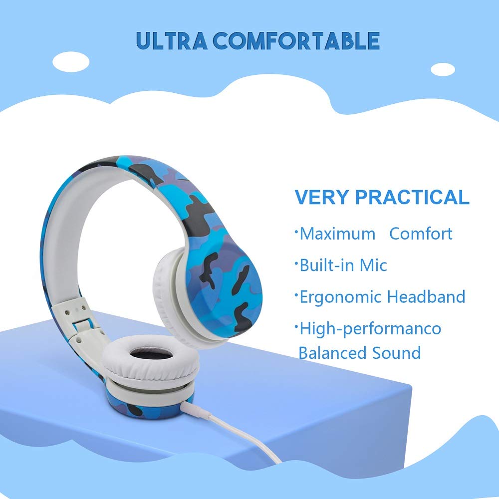 YUSONIC Kids Headphones with Cord, Toddler Headphones with Sharing Function, 85dB/93dB Safe Volume Limit, for Toddler Children Baby Boys Girls…