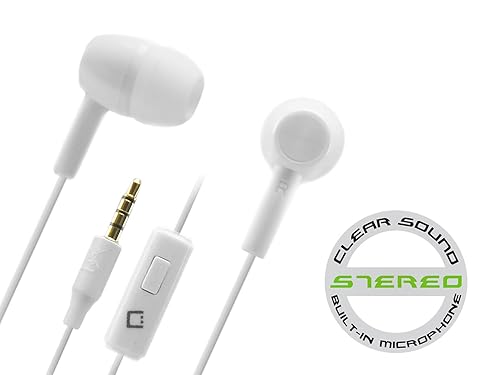Cellet 3.5mm Premiere Sound Hands-Free Stereo In-Ear Headphones - White