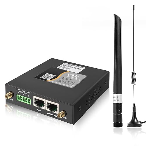 4G VPN Router, Industrial 4G LTE Router Yeacomm YF325 WiFi Modem Unlocked with Dual Sim Card Slot, RS232, External Antenna Cellular Modem in