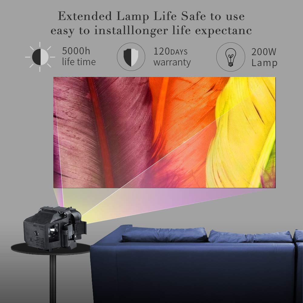 Huaute ELPL78 ELPLP88 Projector Replacement Lamp with Housing for Epson ELPLP78 PowerLite Home Cinema 2030 2000 730HD 725HD 600 VS230 VS330 VS335W