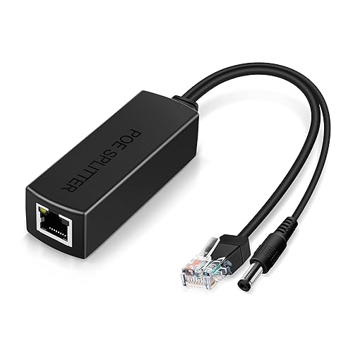 PwrON Active POE Splitter Adapter, 48V to 12V, IEEE 802.3af Compliant, 10/100Mbps up to 100 Meters for Surveillance Camera, Wireless Access Point