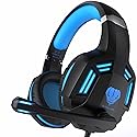 Gaming Headset for PS4, PC, Xbox One, PS5, for Nintendo Switch, Wired Over Ear Headphones with Stereo Surround Sound, Noise-Cancelling Microphone, LED