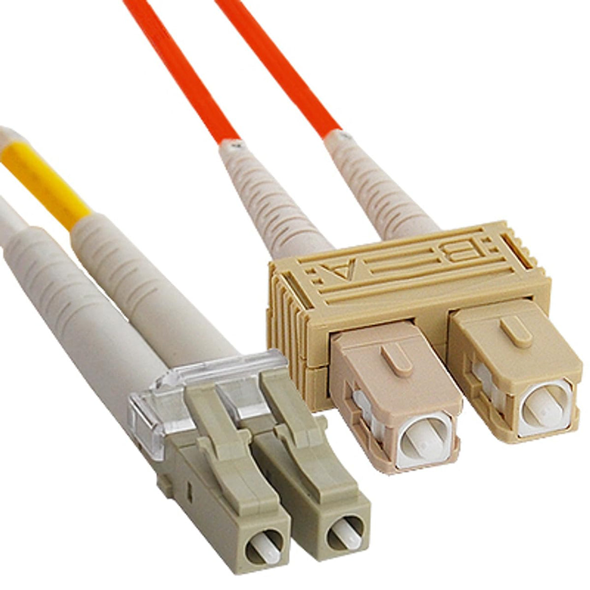 ICC OM1 LC-SC Multimode Fiber Patch Cable, 62.5/125 10G, 2m, Orange, 1-Pack
