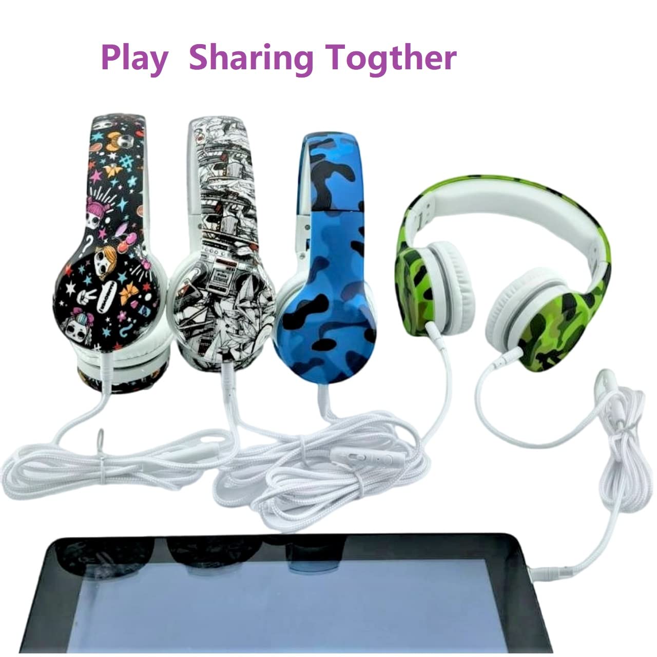 YUSONIC Kids Headphones with Cord, Toddler Headphones with Sharing Function, 85dB/93dB Safe Volume Limit, for Toddler Children Baby Boys Girls…