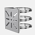 Clearhill Stainless Steel Pole Mount Bracket for Security Cameras, Vertical CCTV Camera Corner Bracket with Adjustable Straps (1)