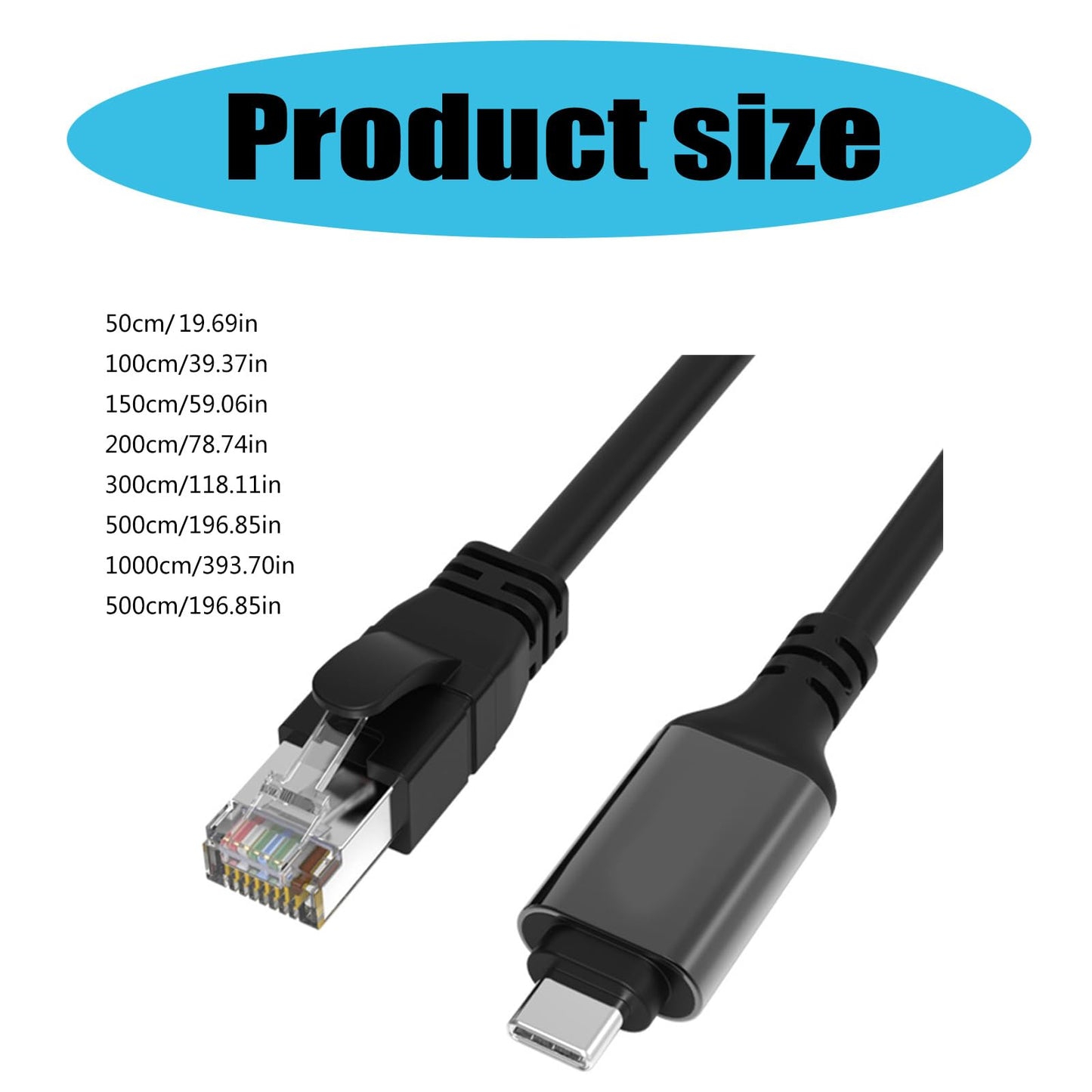 AOOOWER USB Type C to RJ45 Gigabit Ethernet Cable, High Compatibility not Extender Need for Smooth Internet Access