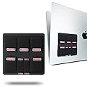 Afterplug Ultra Slim Adhesive SD & MicroSD Card Holder for Laptops, 9 Slots for 5 SD and 4 MicroSD Cards, Black