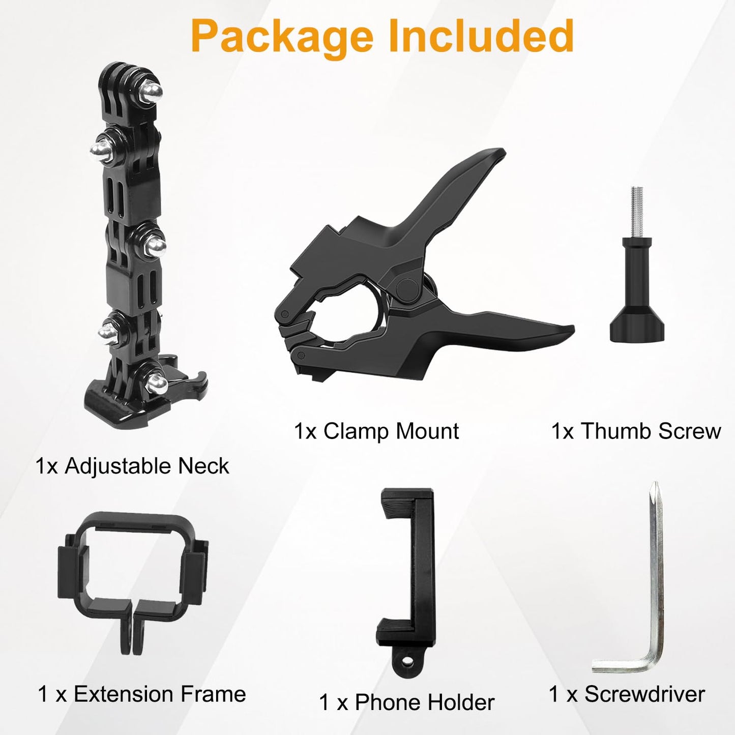 Jaws Flex Clamp Mount Adjustable Camera Clip Mount Fence Mounts for DJI Osmo Pocket 3 2 Action 5 4 3, for GoPro Hero 13, 12, 11, 10, 9, 8, 7, 6, 5, 4