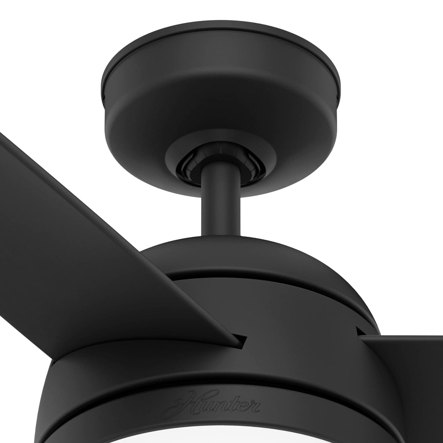 Hunter Fan 48 inch Contemporary Matte Black Indoor Ceiling Fan with LED Light Kit and Remote Control (Renewed)